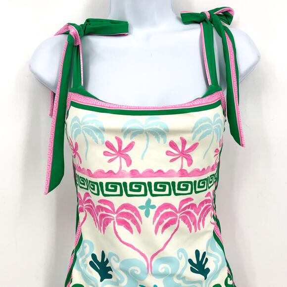 BEACH RIOT Women's Shona One Piece Swimsuit Small White Tropical Palm Print NWT - Picture 8 of 15